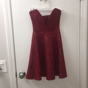 Plunging neckline mini dress